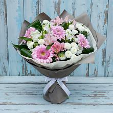 Букет цветов из:  Герберы, Альстромерии и Хризантемы в Спокойной