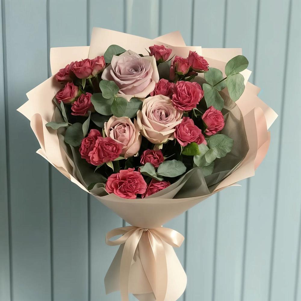 Букет цветов из: Гвоздики и Розы в Спокойной
