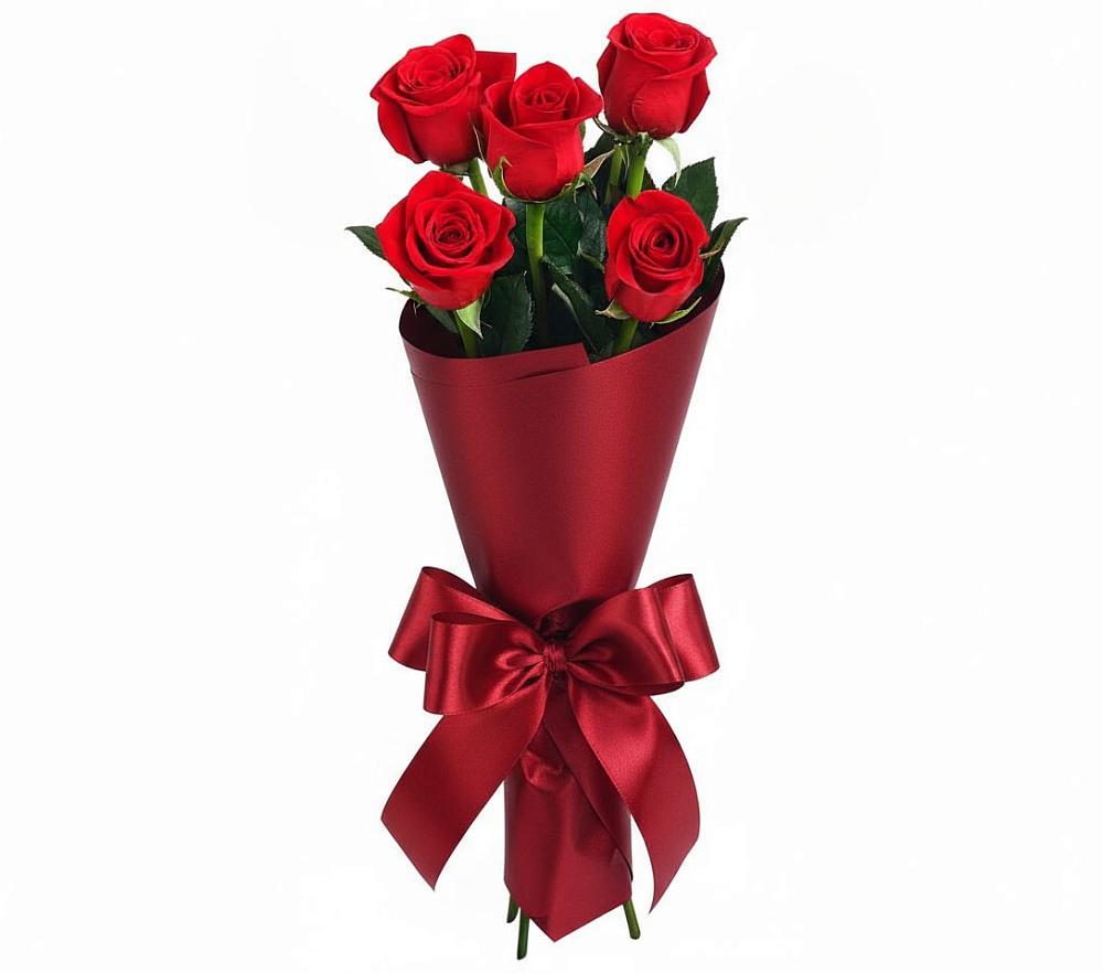 Букет 5 Красных роз Эдлесс Лав в Спокойной