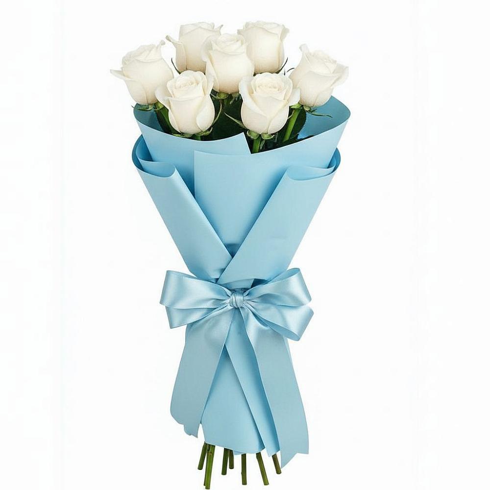 Букет 7 белых роз Проуд в Спокойной