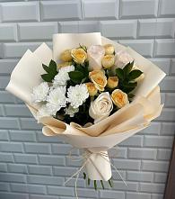 Букет цветов из:  Розы и Хризантемы #REPLACE_PRED# Спокойной