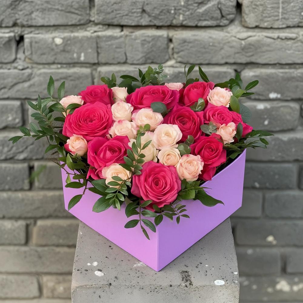 Цветочная композиция из Розы в коробке в Спокойной