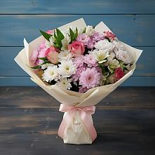 Букет цветов из:  Хризантемы, Альстромерии и Розы в Спокойной