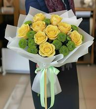 Букет цветов из:  Хризантемы и Розы в Спокойной