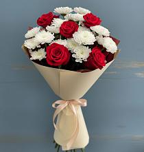 Букет цветов из:  Розы и Хризантемы #REPLACE_PRED# Спокойной