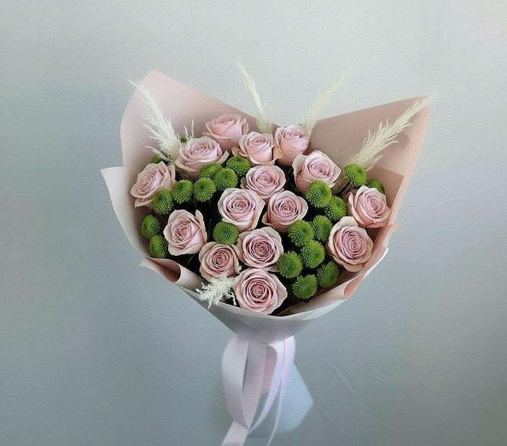 Букет цветов из: Розы и Хризантемы в Спокойной