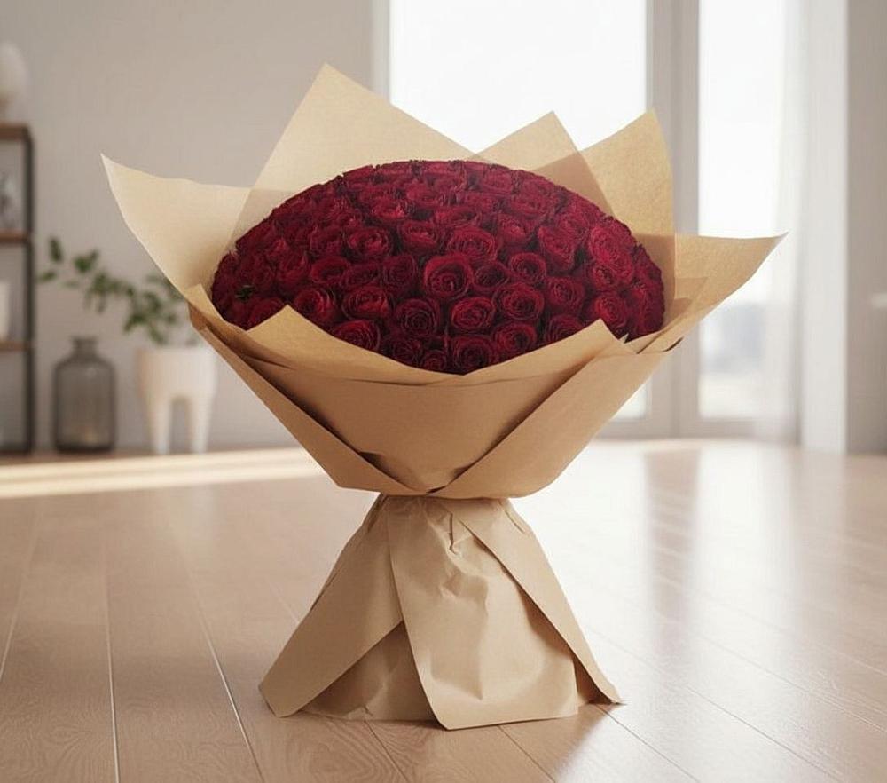 Букет 101 Красная роза в Спокойной