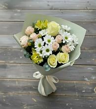 Букет цветов из:  Альстромерии, Розы и Хризантемы в Спокойной