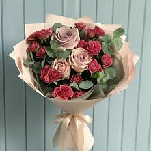 Букет цветов из:  Гвоздики и Розы #REPLACE_PRED# Спокойной